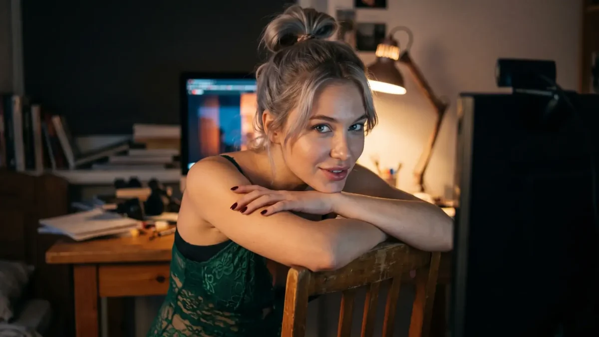 blond woman on French sex cam
